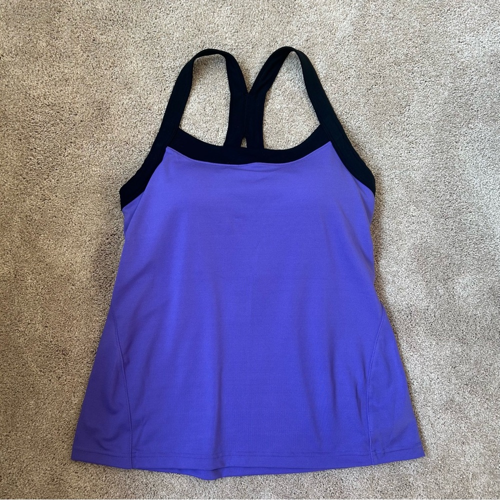 Women's Purple and Black GapFit Tank Top
